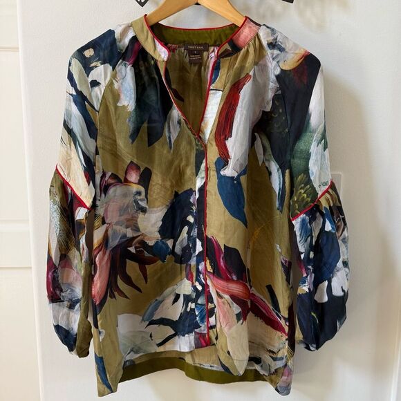Anthropologie Vineet Bahl Sunbound Silk Blouse S NWOT - Picture 3 of 14